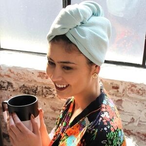 New Aquis Original Lisse Turban Hair Towel Seaglass Green 10 x 27 IN New In P…